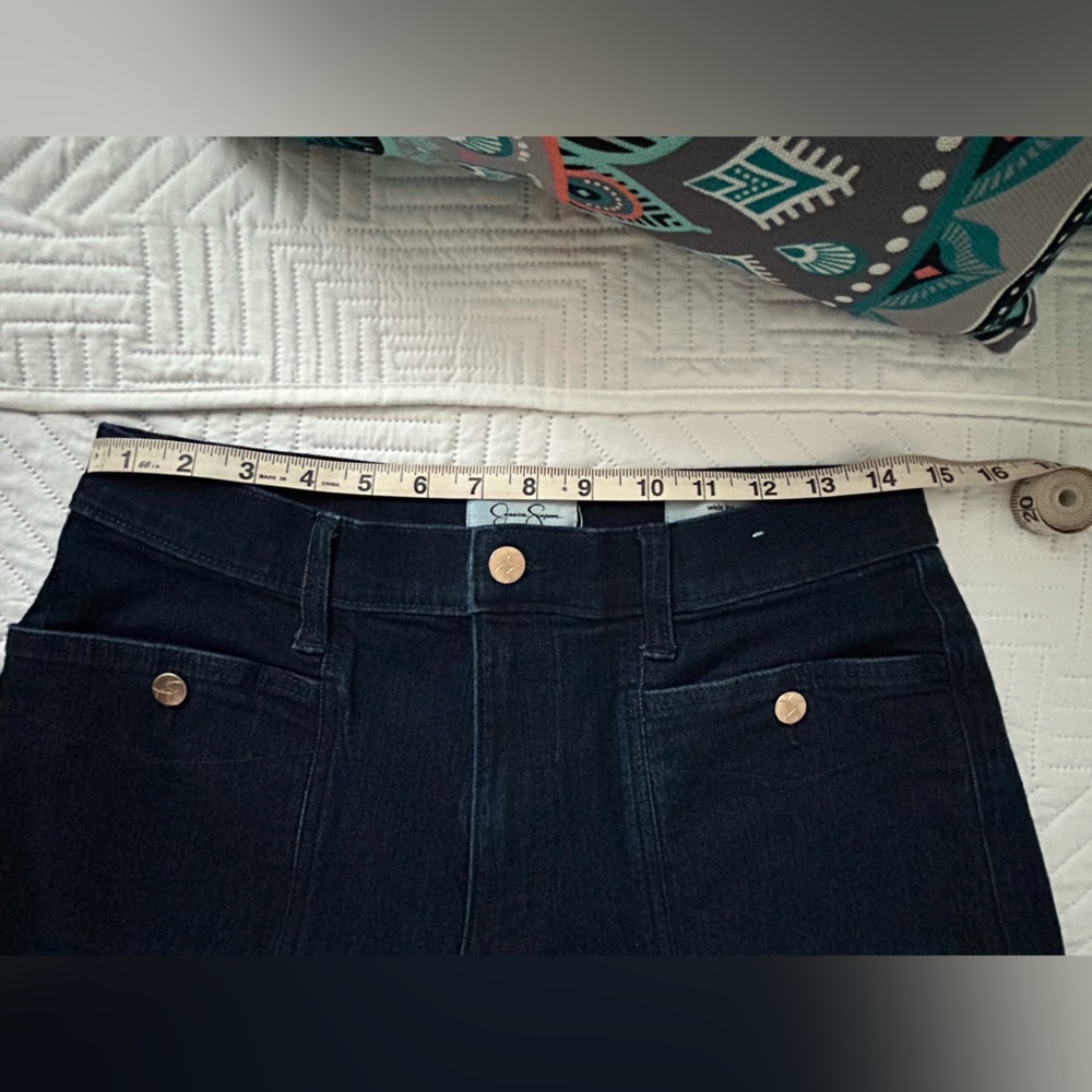 Jessica Simpson Womens Wide Leg High Rise Trouser Jeans Size 10 Dark Blue - Picture 4 of 10